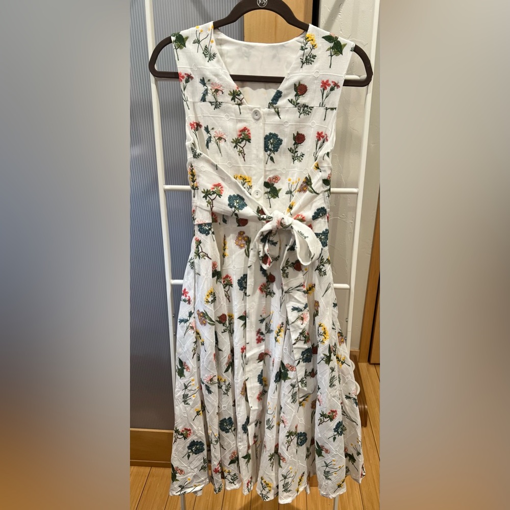 Full Embroidery Flower Summer Dress